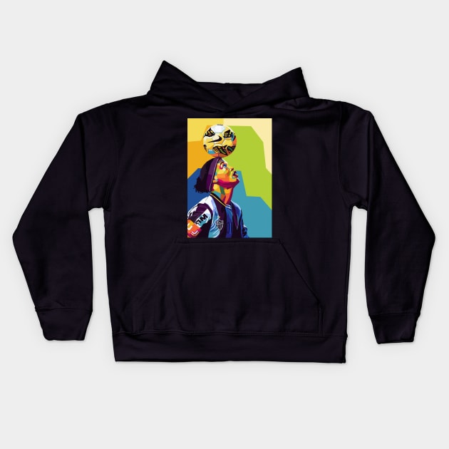 ronaldinho wpap art Kids Hoodie by Kuli art